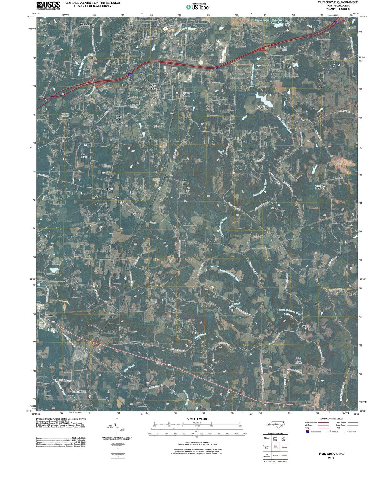 2010 Fair Grove, NC - North Carolina - USGS Topographic Map