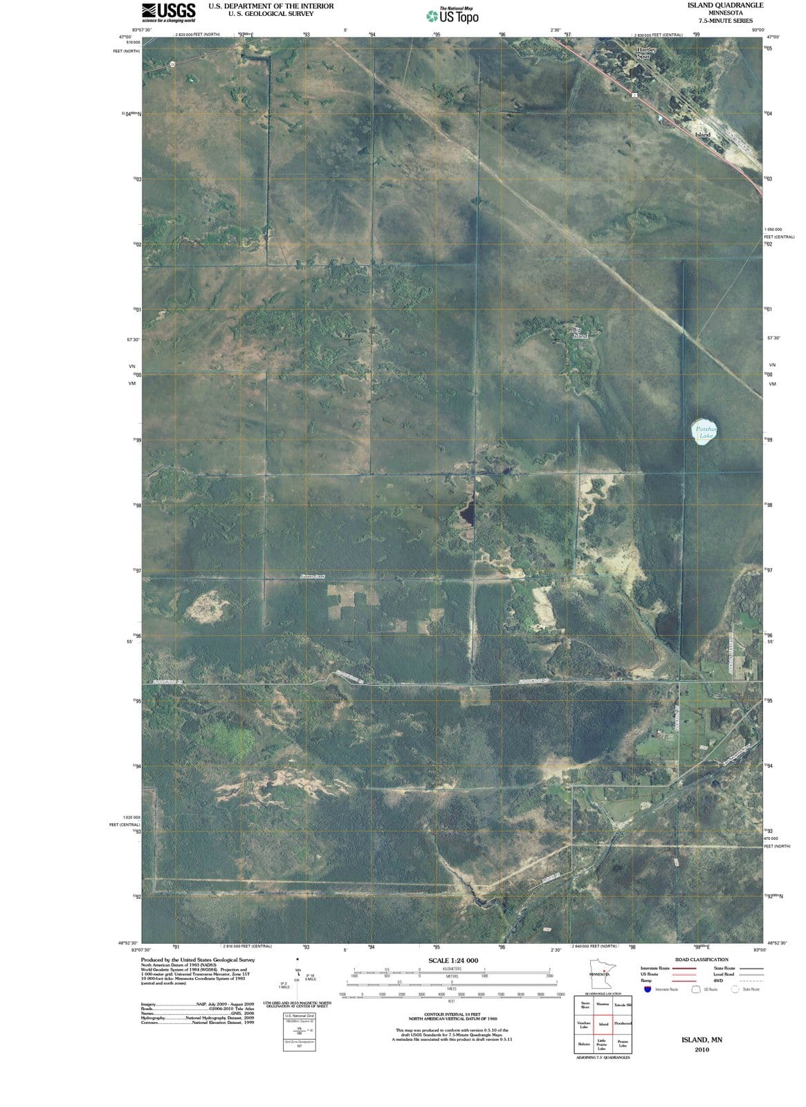 2010 Island, MN - Minnesota - USGS Topographic Map