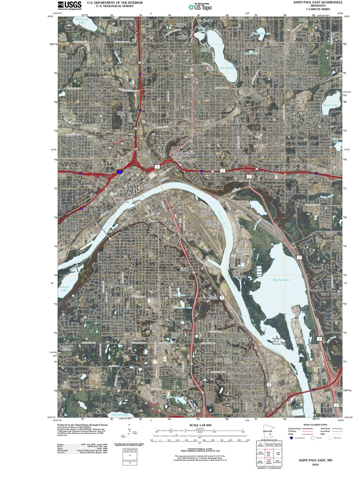 2010 Saint Paul East, MN - Minnesota - USGS Topographic Map