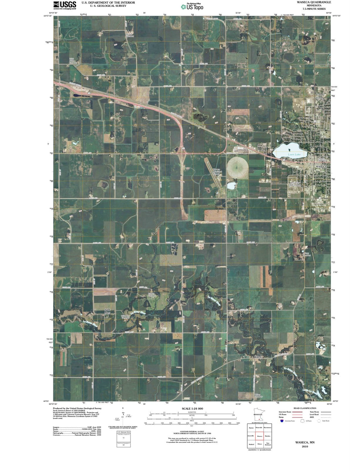 2010 Waseca, MN - Minnesota - USGS Topographic Map