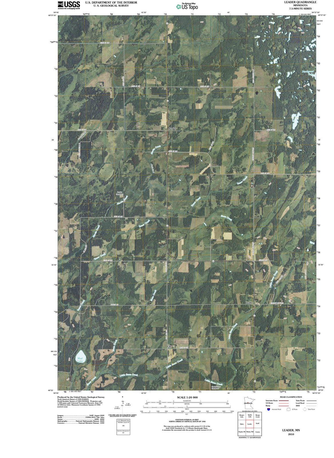 2010 Leader, MN - Minnesota - USGS Topographic Map