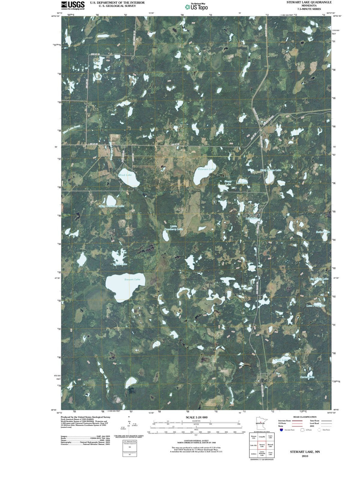 2010 Stewart Lake, MN - Minnesota - USGS Topographic Map