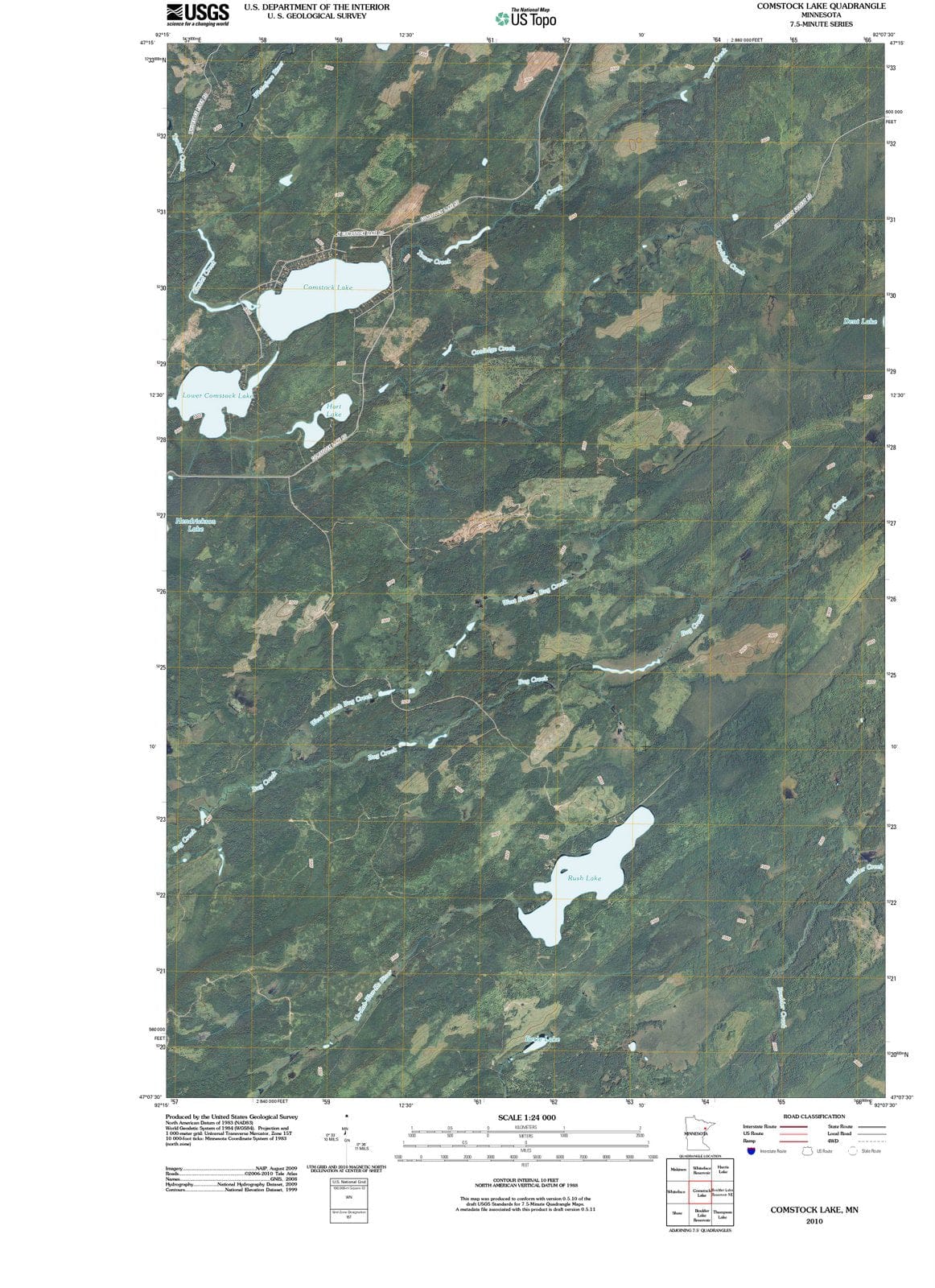 2010 Comstock Lake, MN - Minnesota - USGS Topographic Map