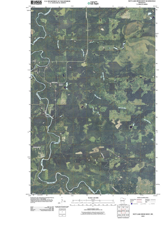 2010 Nett Lake River West, MN - Minnesota - USGS Topographic Map
