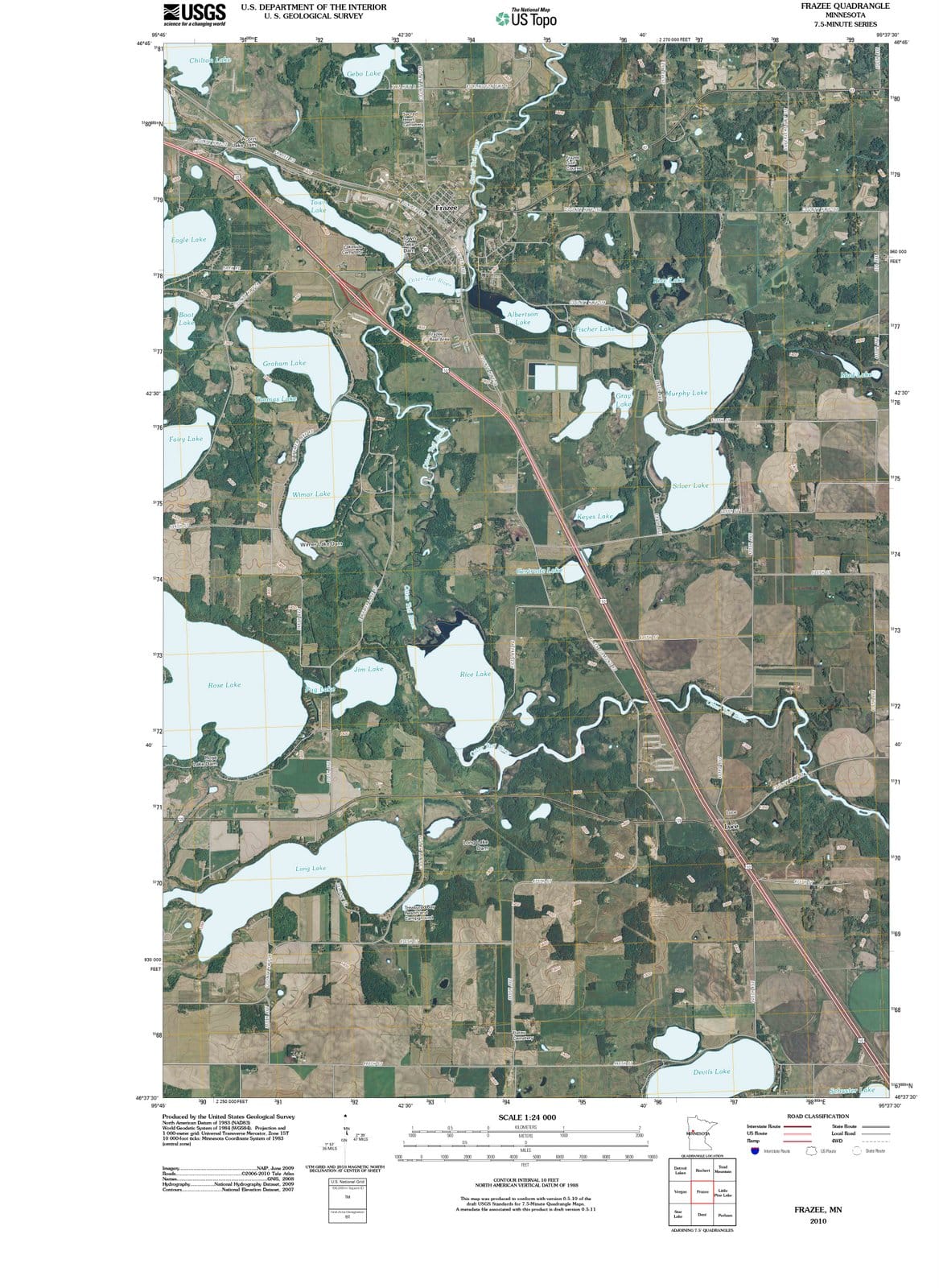 2010 Frazee, MN - Minnesota - USGS Topographic Map