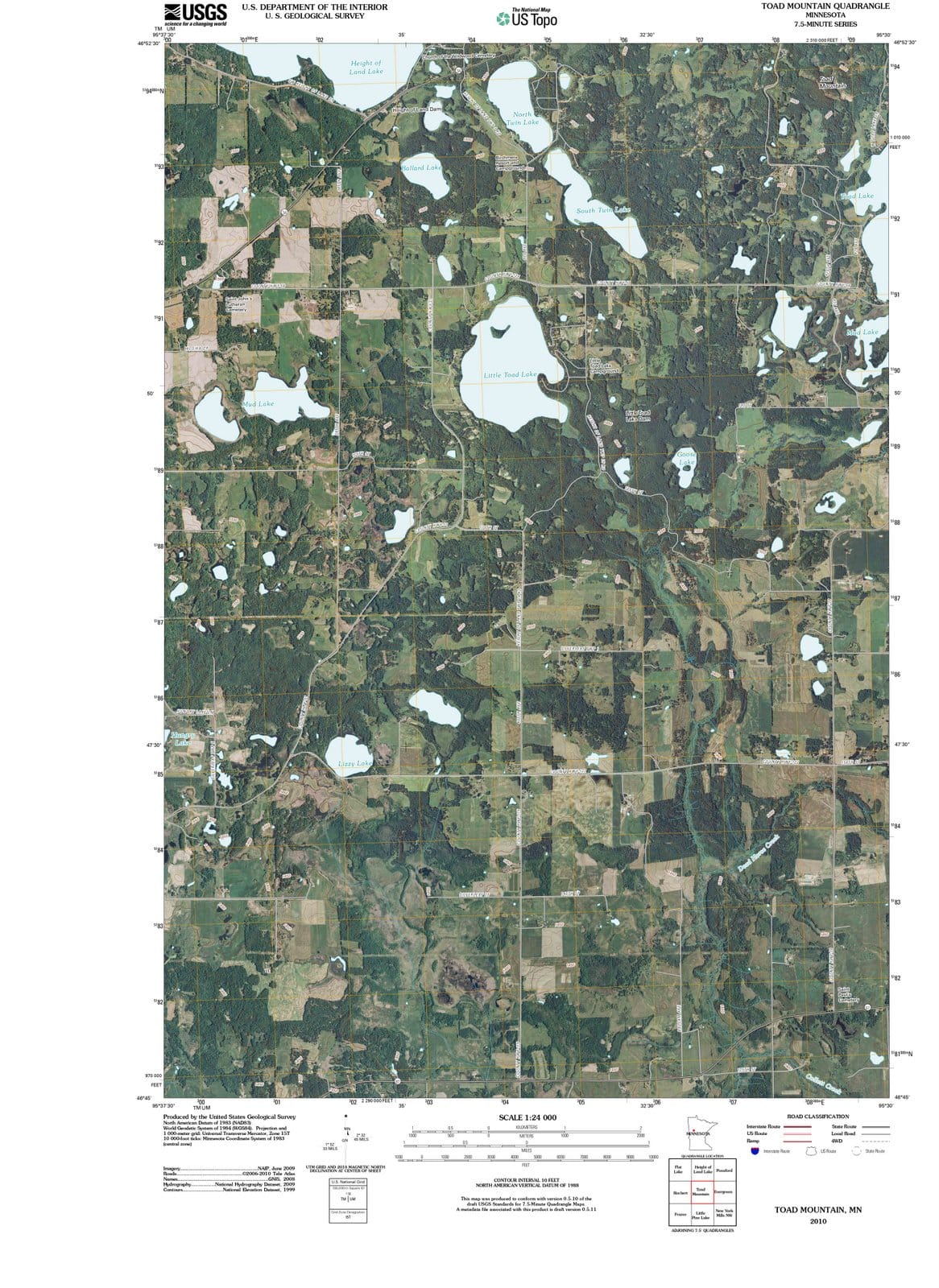 2010 Toad Mountain, MN - Minnesota - USGS Topographic Map