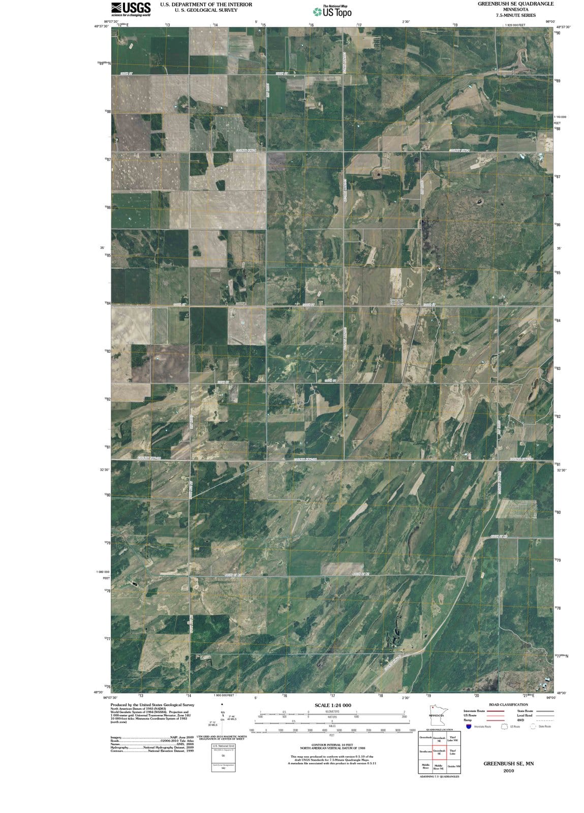 2010 Greenbush, MN - Minnesota - USGS Topographic Map