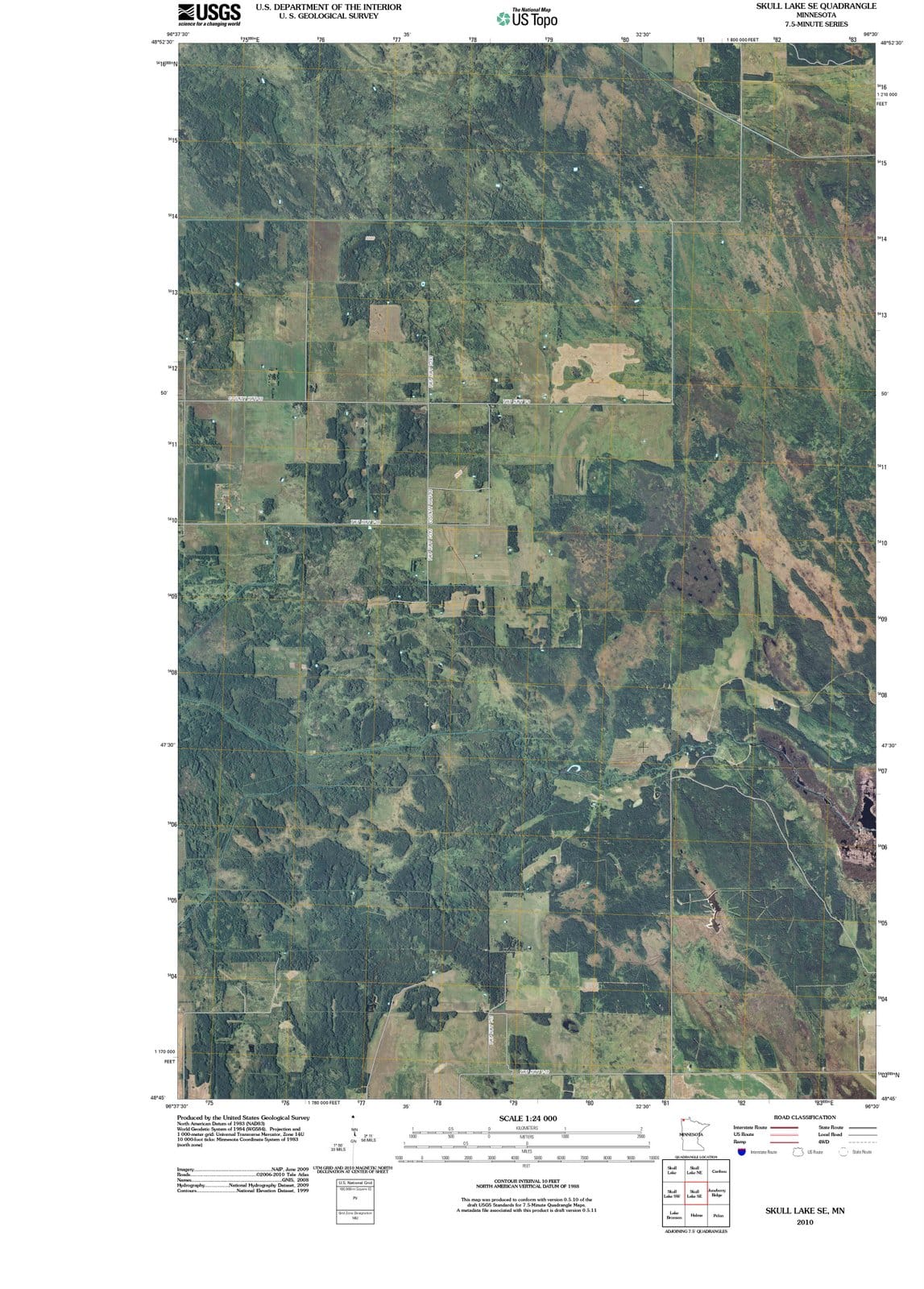 2010 Skull Lake, MN - Minnesota - USGS Topographic Map