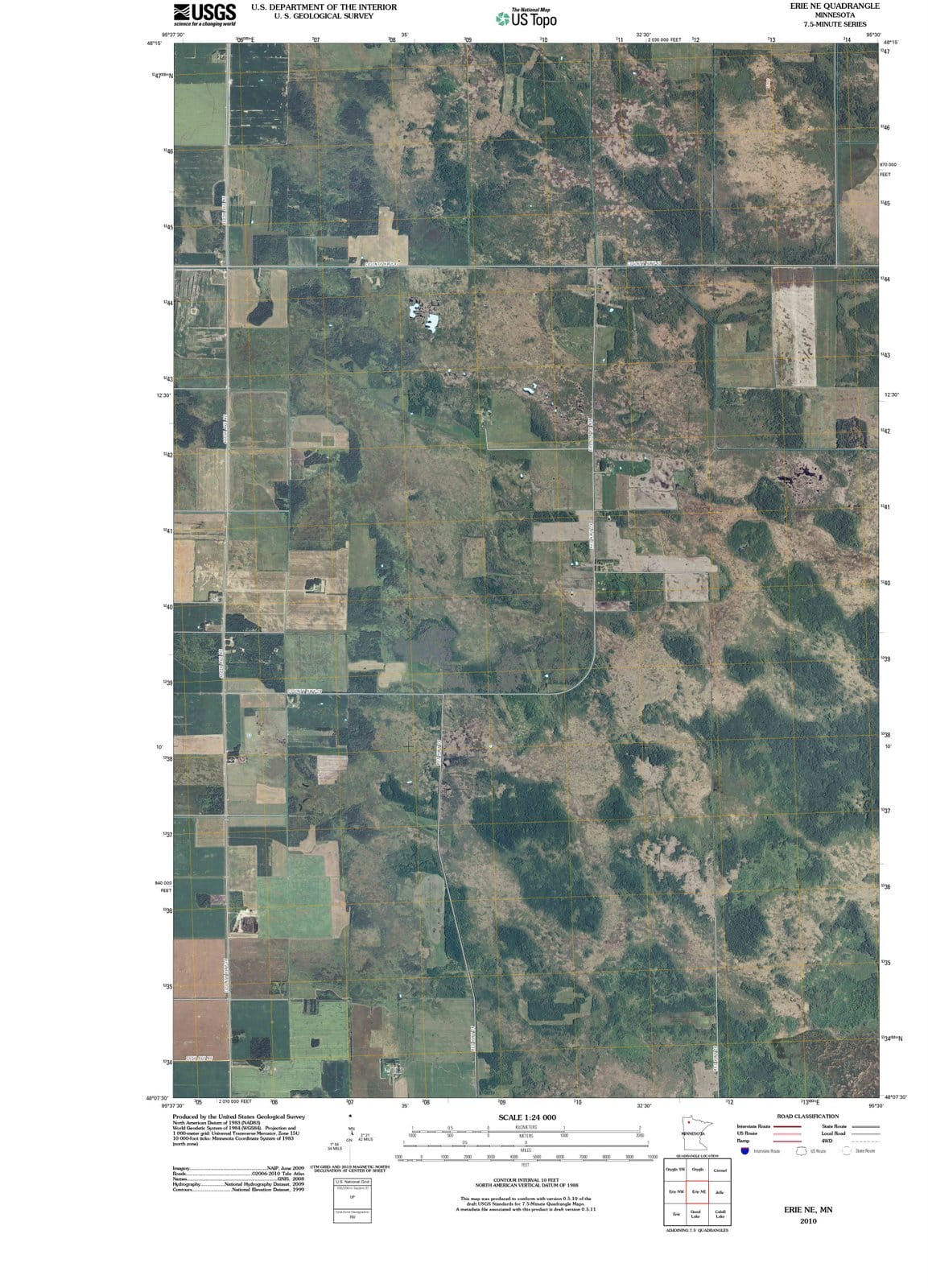 2010 Erie, MN - Minnesota - USGS Topographic Map