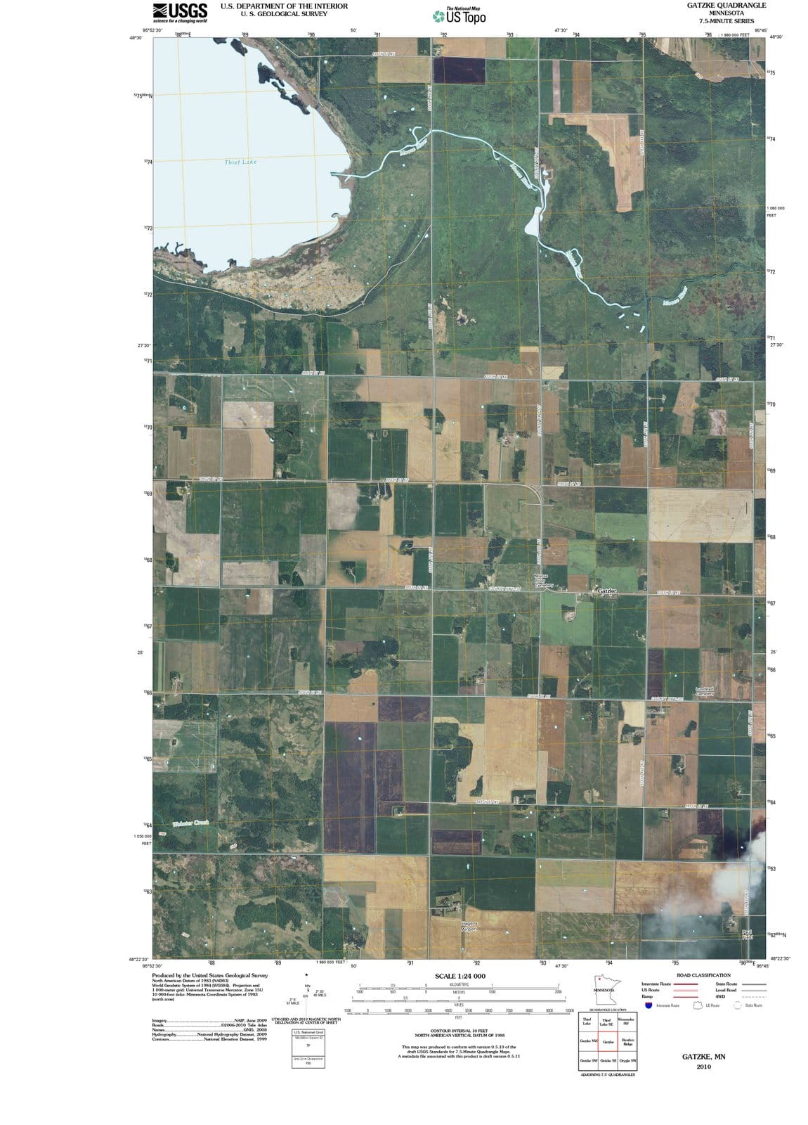 2010 Gatzke, MN - Minnesota - USGS Topographic Map