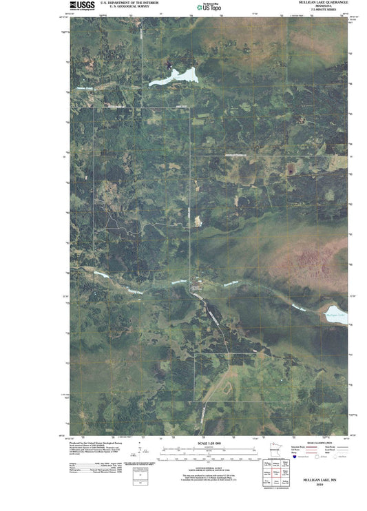 2010 Mulligan Lake, MN - Minnesota - USGS Topographic Map