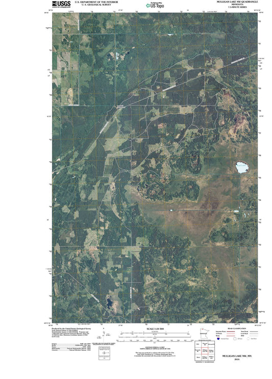 2010 Mulligan Lake, MN - Minnesota - USGS Topographic Map v2