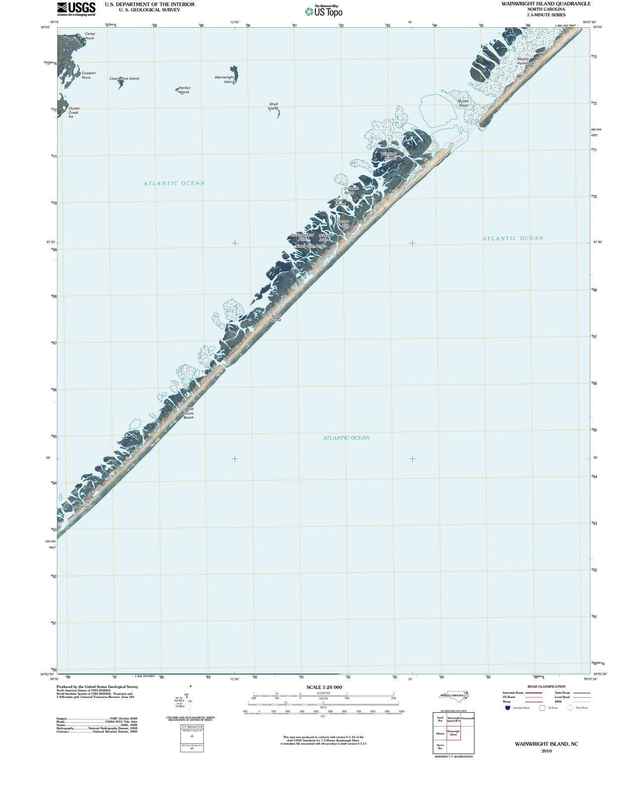 2010 Wainwright Island, NC - North Carolina - USGS Topographic Map