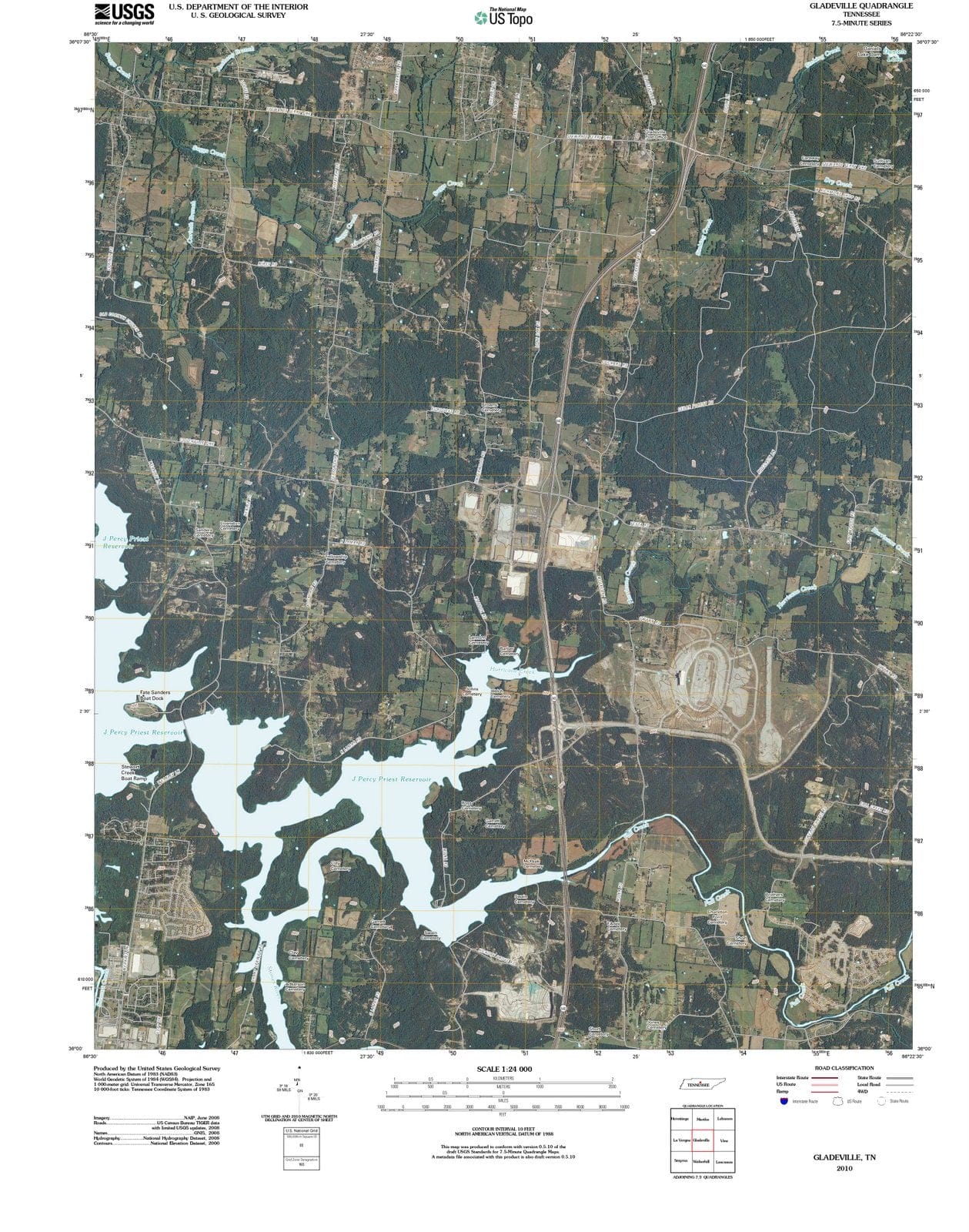 2010 Gladeville, TN - Tennessee - USGS Topographic Map