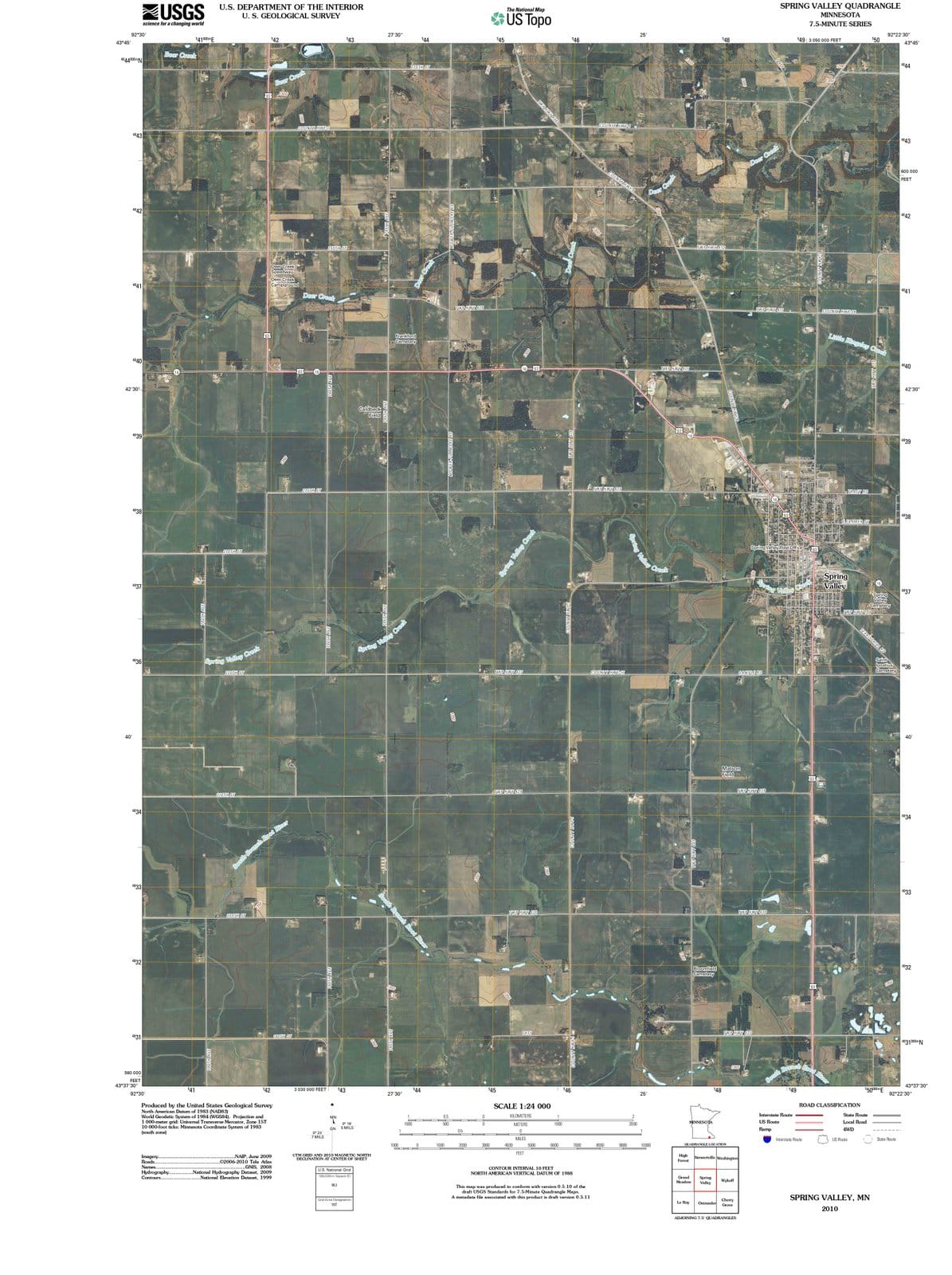2010 Spring Valley, MN - Minnesota - USGS Topographic Map