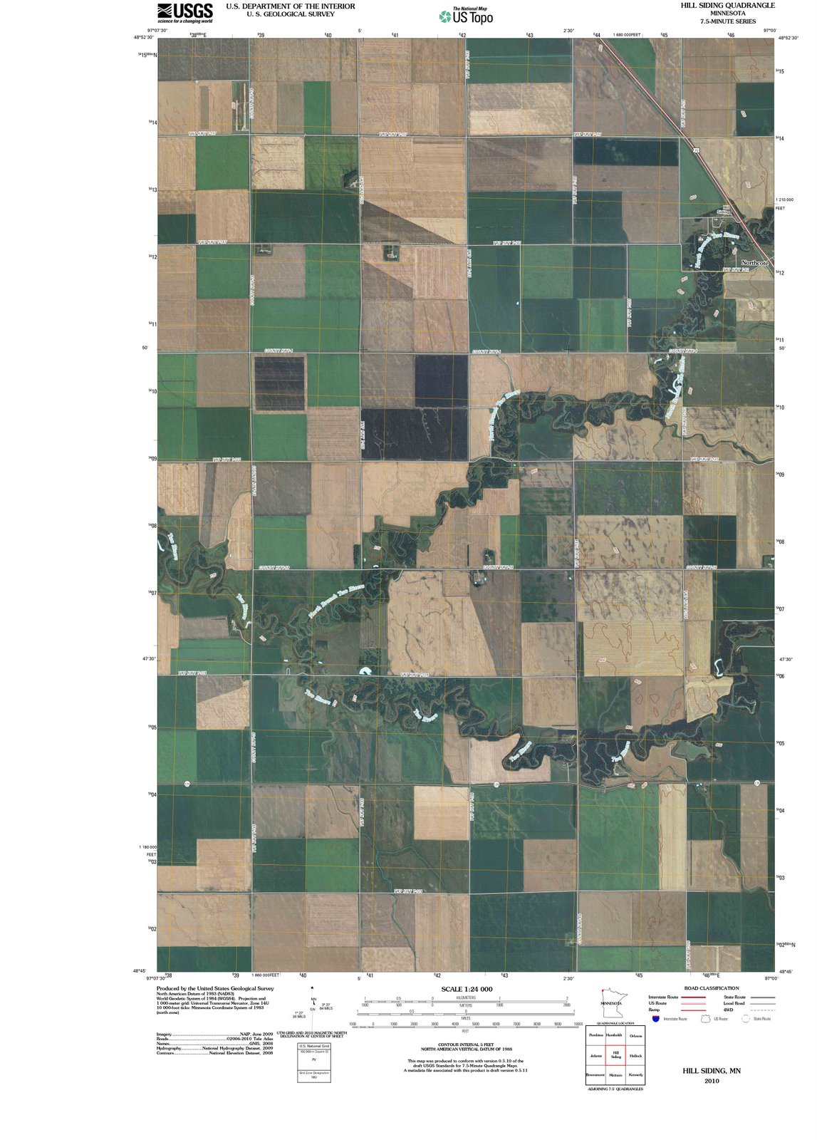 2010 Hill Siding, MN - Minnesota - USGS Topographic Map