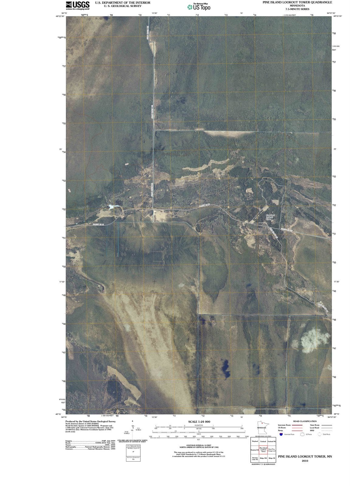 2010 Pine Island Lookout Tower, MN - Minnesota - USGS Topographic Map