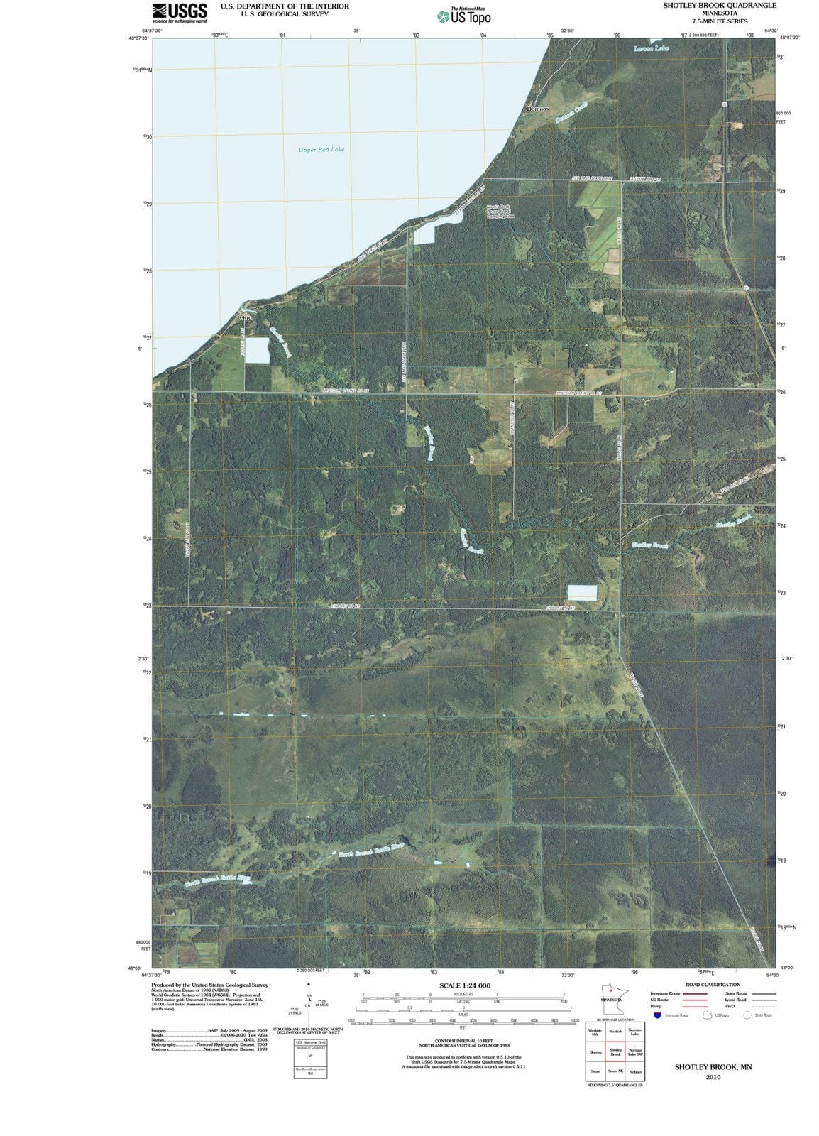2010 Shotley Brook, MN - Minnesota - USGS Topographic Map