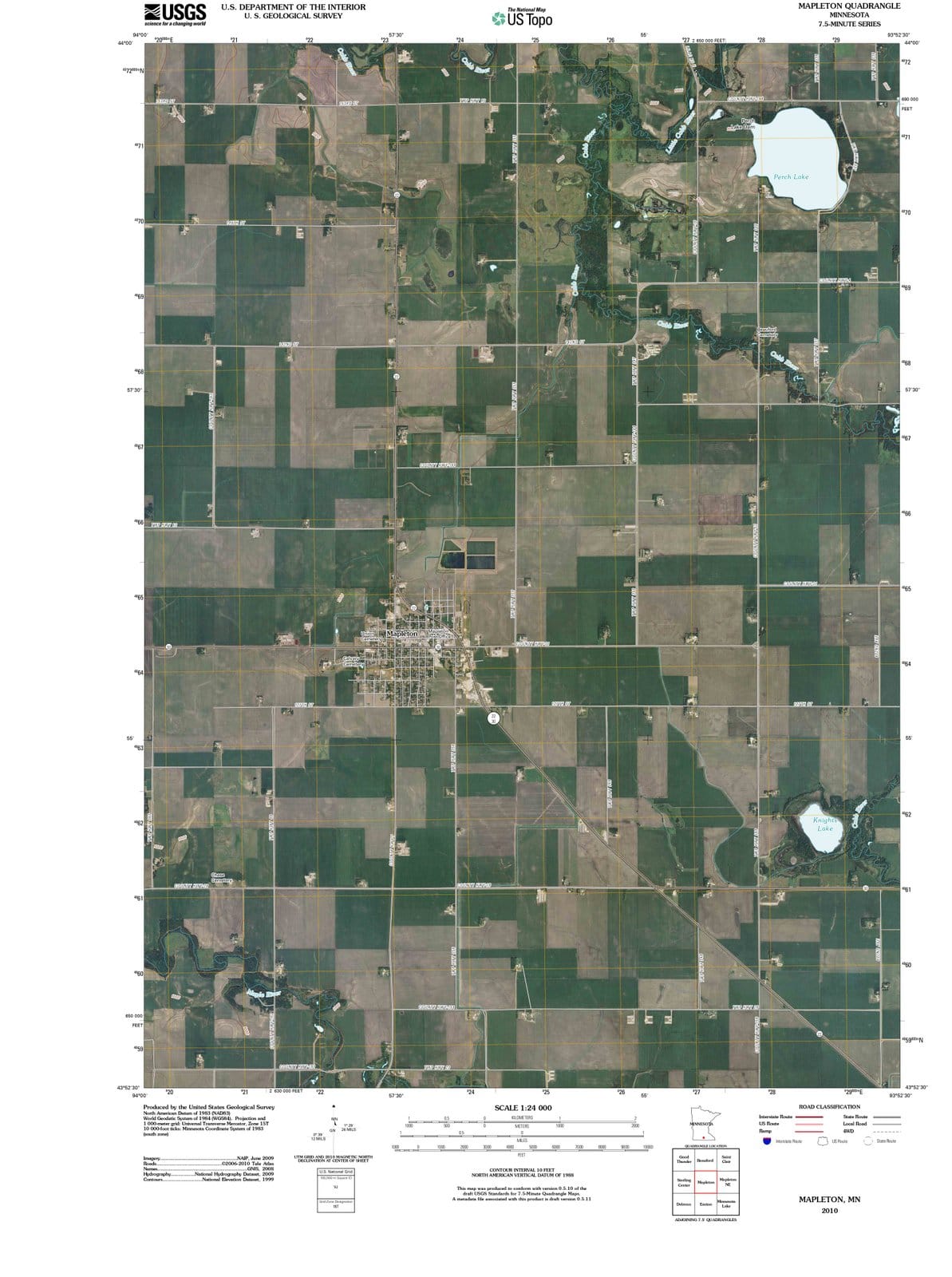 2010 Mapleton, MN - Minnesota - USGS Topographic Map