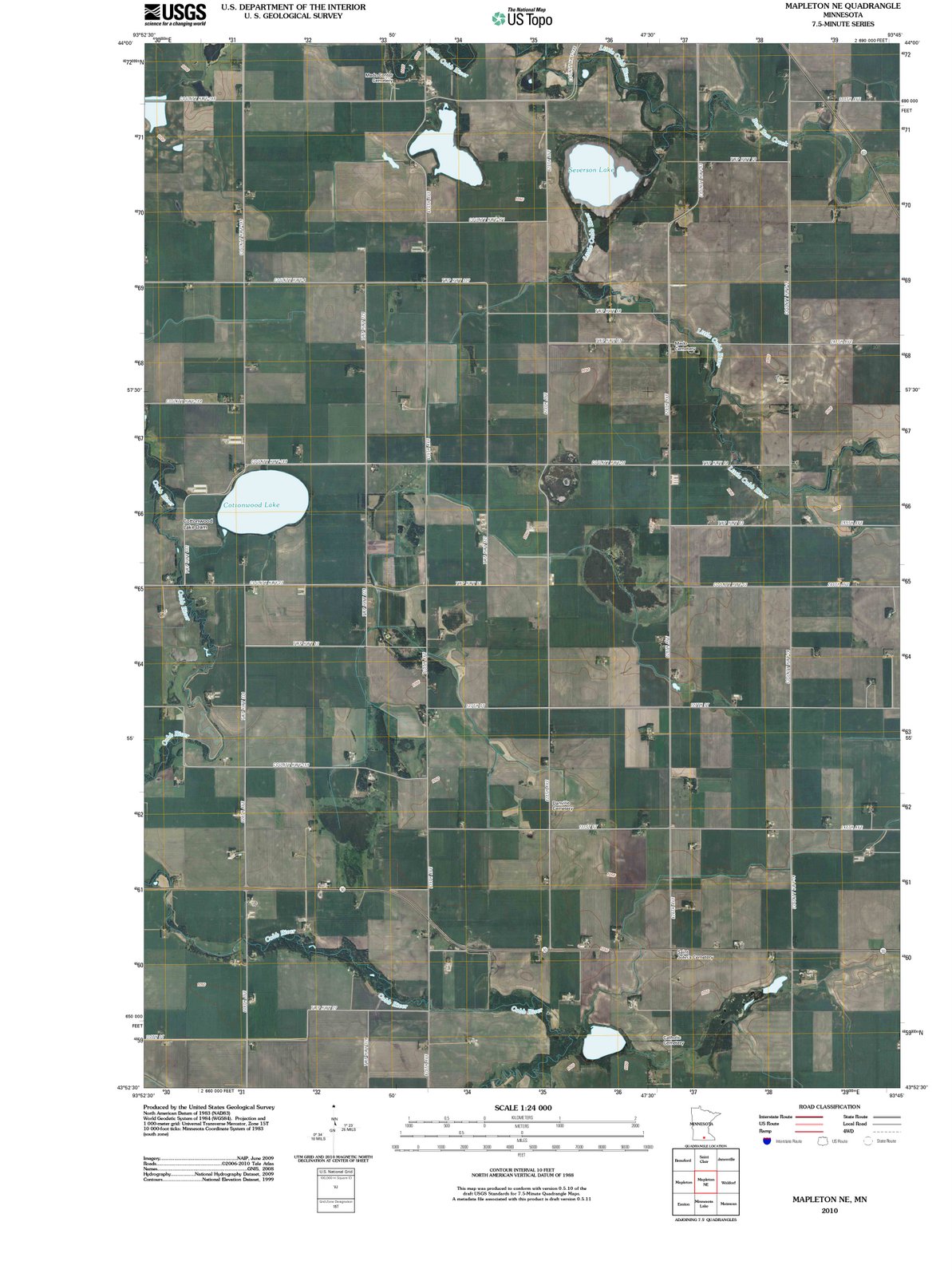 2010 Mapleton, MN - Minnesota - USGS Topographic Map v2