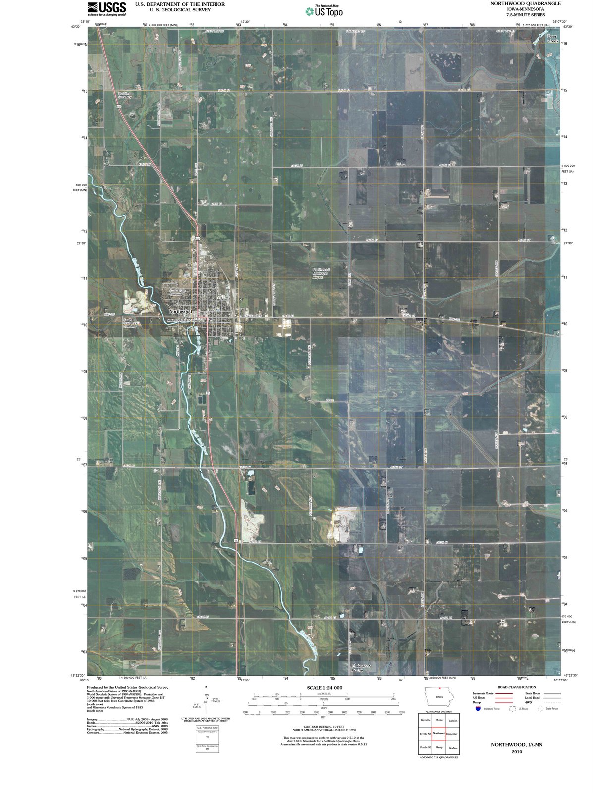 2010 Northwood, IA - Iowa - USGS Topographic Map