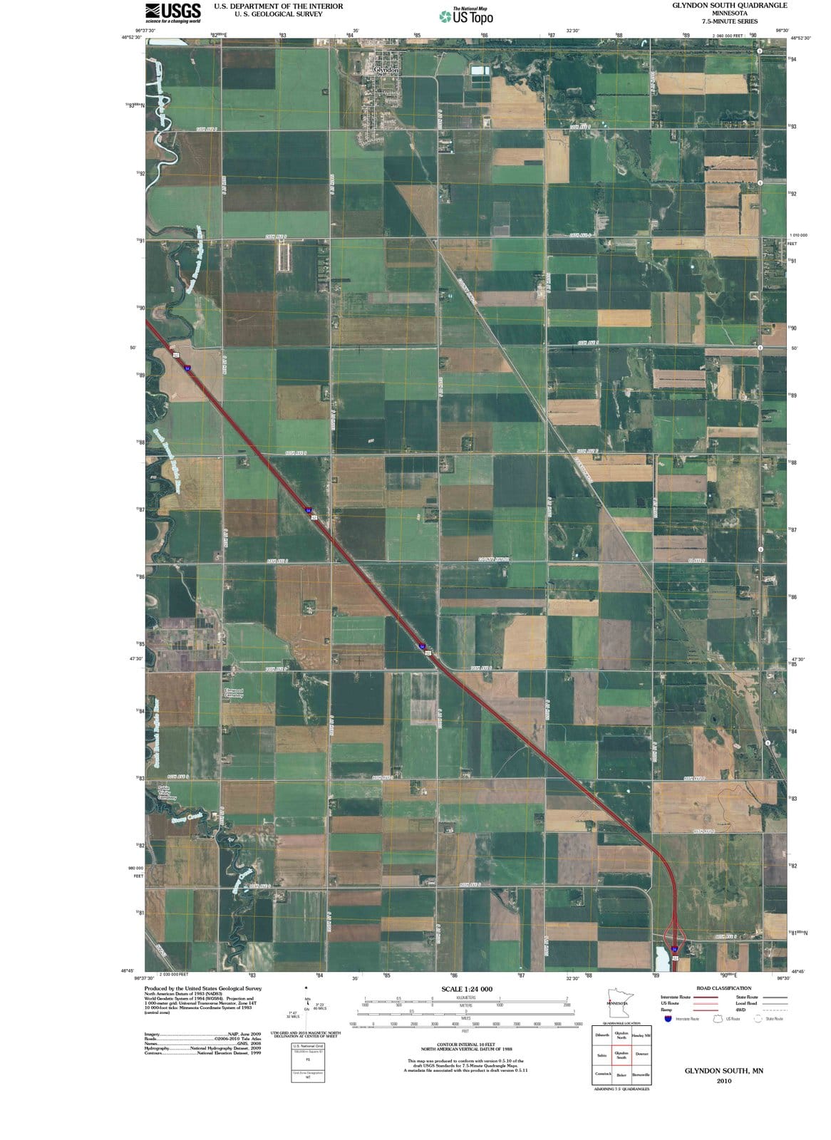 2010 Glyndon South, MN - Minnesota - USGS Topographic Map