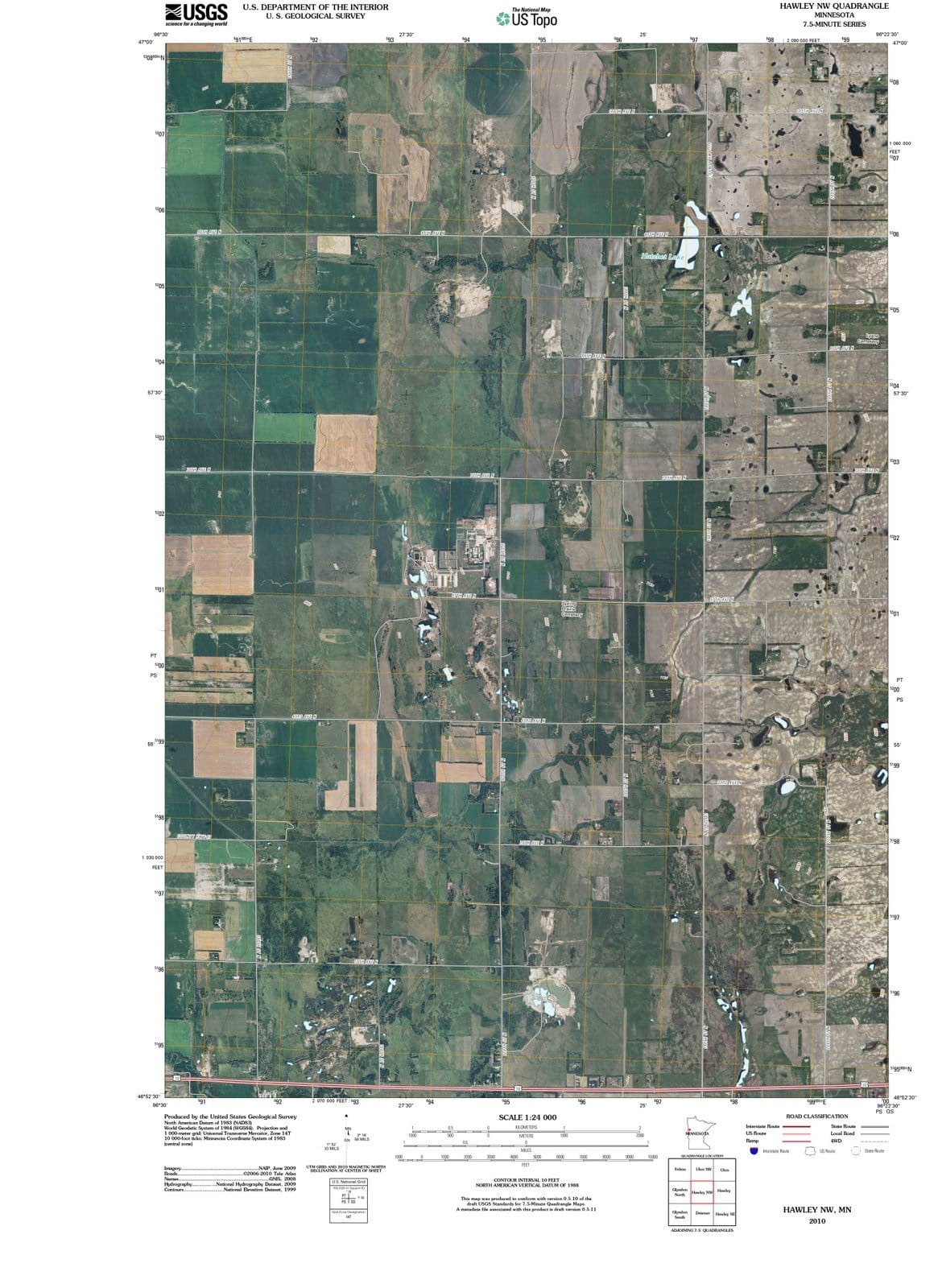 2010 Hawley, MN - Minnesota - USGS Topographic Map