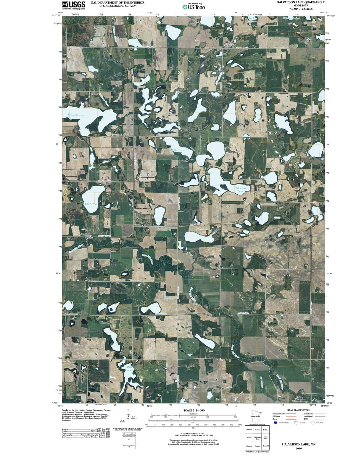 2010 Halverson Lake, MN - Minnesota - USGS Topographic Map