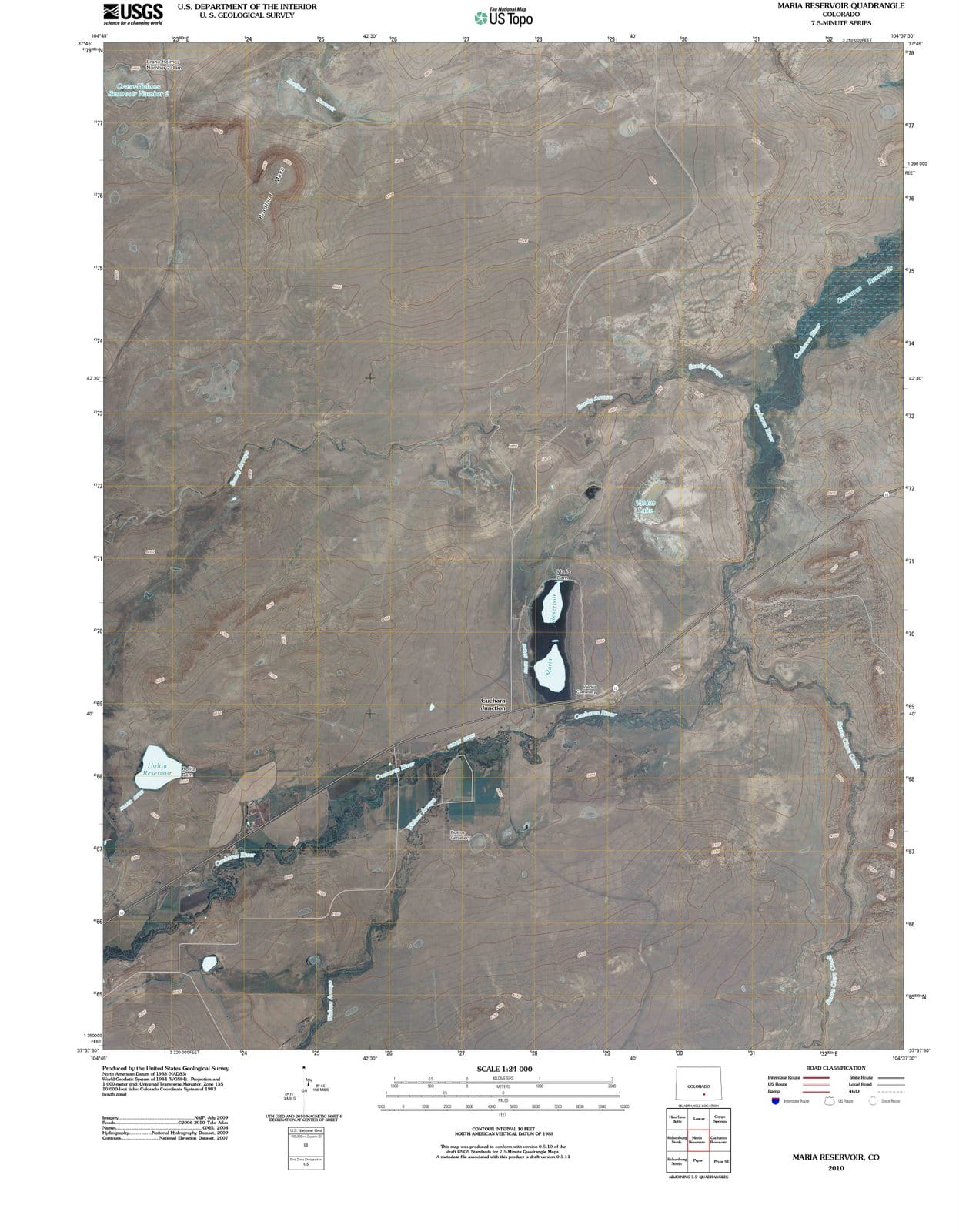 2010 Maria Reservoir, CO - Colorado - USGS Topographic Map
