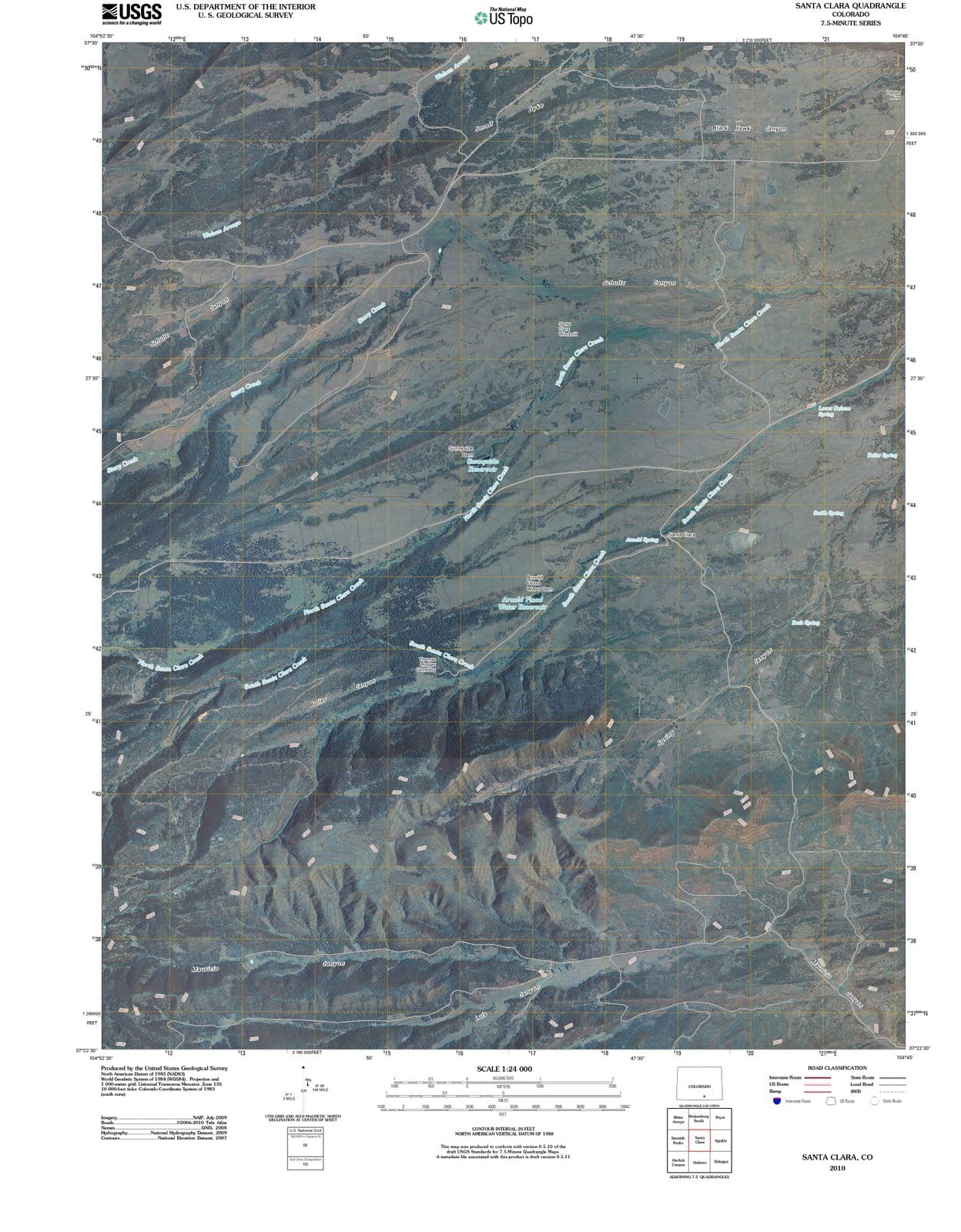2010 Santa Clara, CO - Colorado - USGS Topographic Map