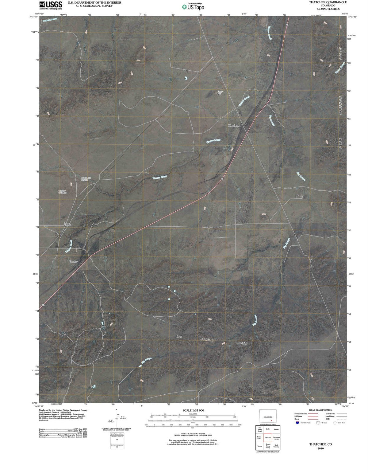 2010 Thatcher, CO - Colorado - USGS Topographic Map