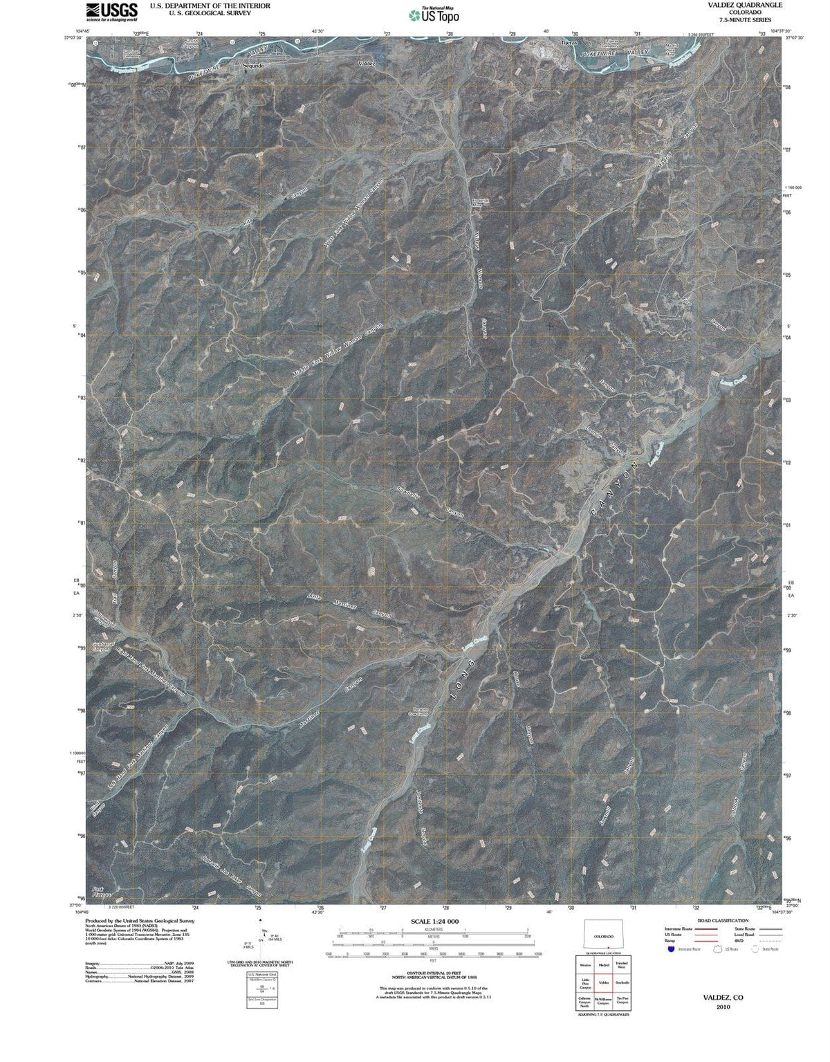 2010 Valdez, CO - Colorado - USGS Topographic Map