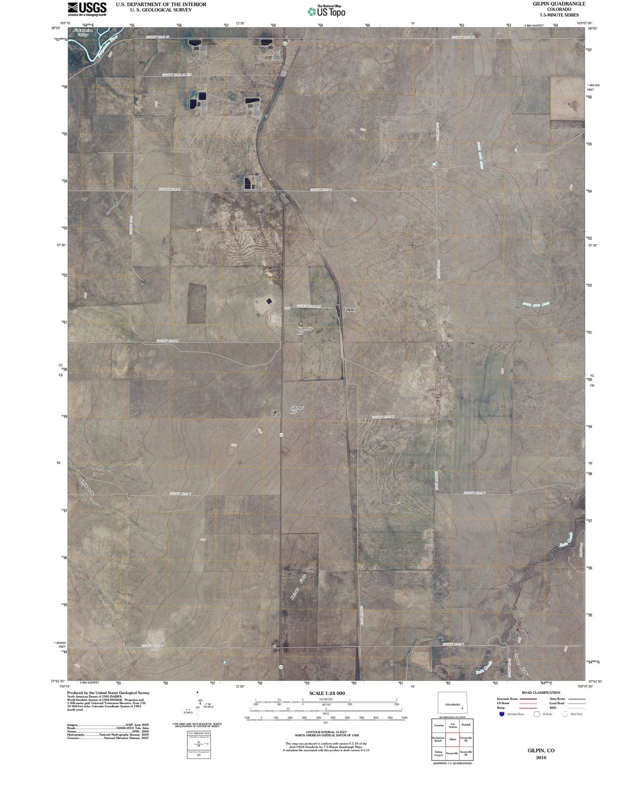 2010 Gilpin, CO - Colorado - USGS Topographic Map