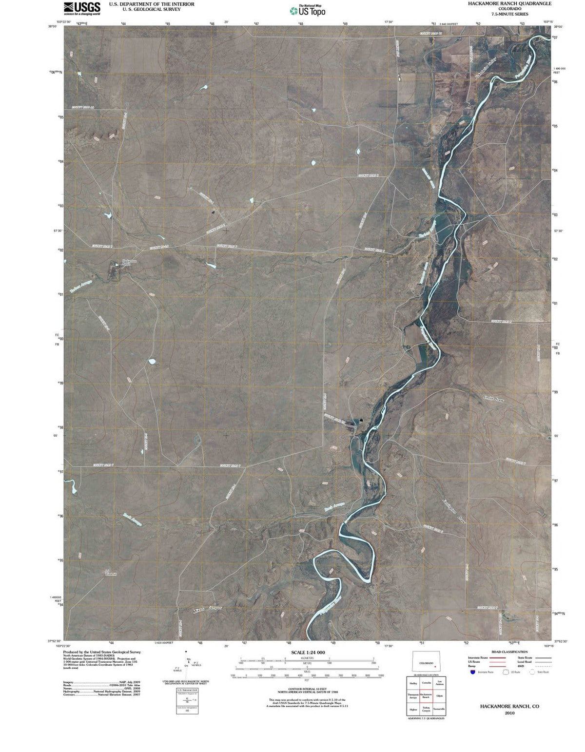 2010 Hackamore Ranch, CO - Colorado - USGS Topographic Map