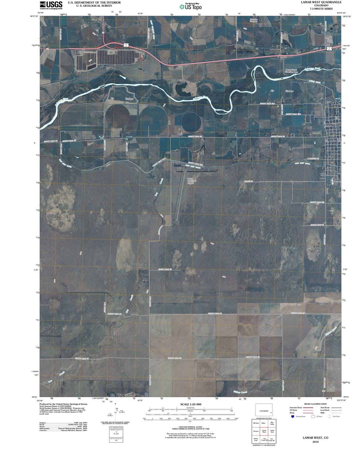 2010 Lamar West, CO - Colorado - USGS Topographic Map