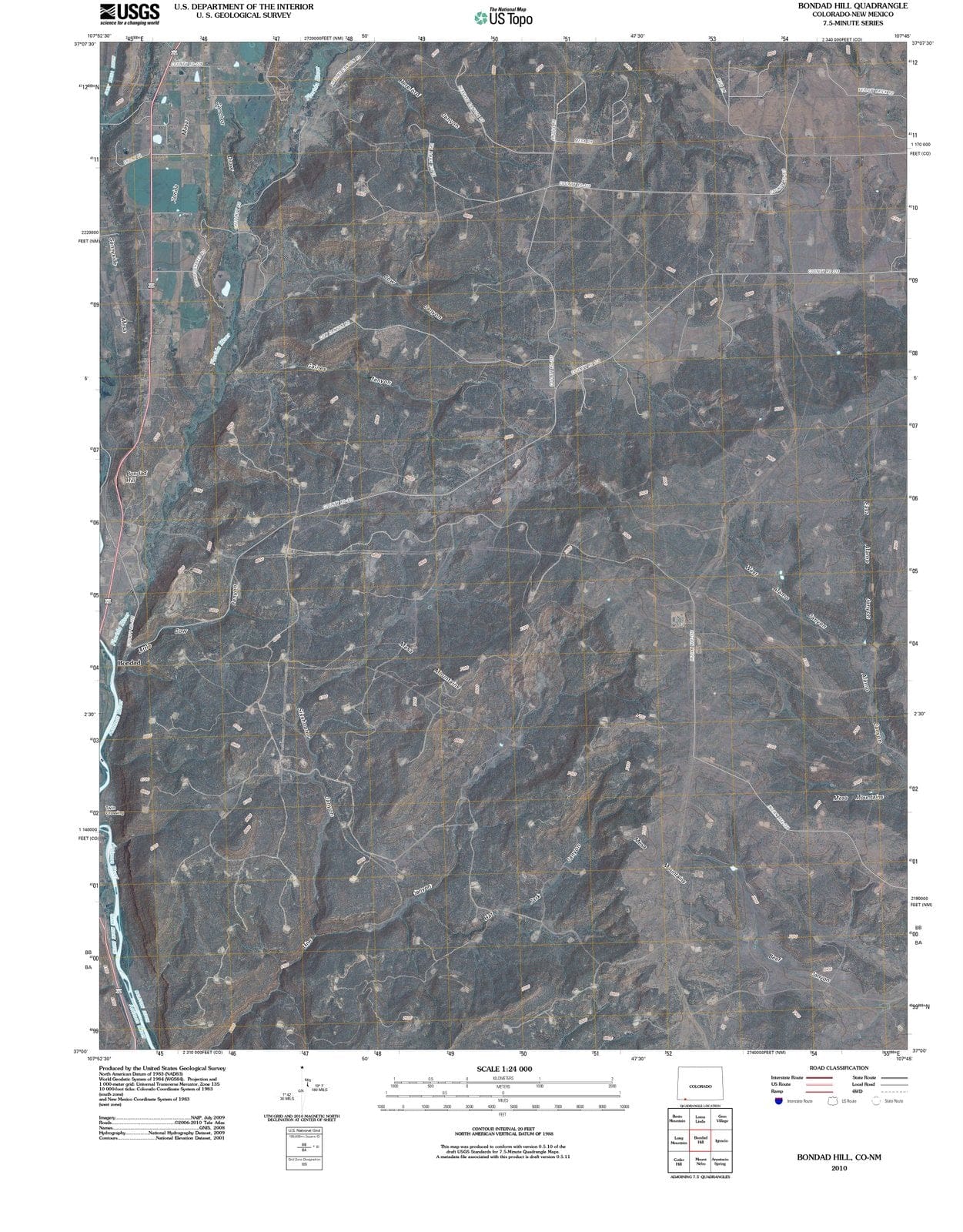 2010 Bondad Hill, CO - Colorado - USGS Topographic Map