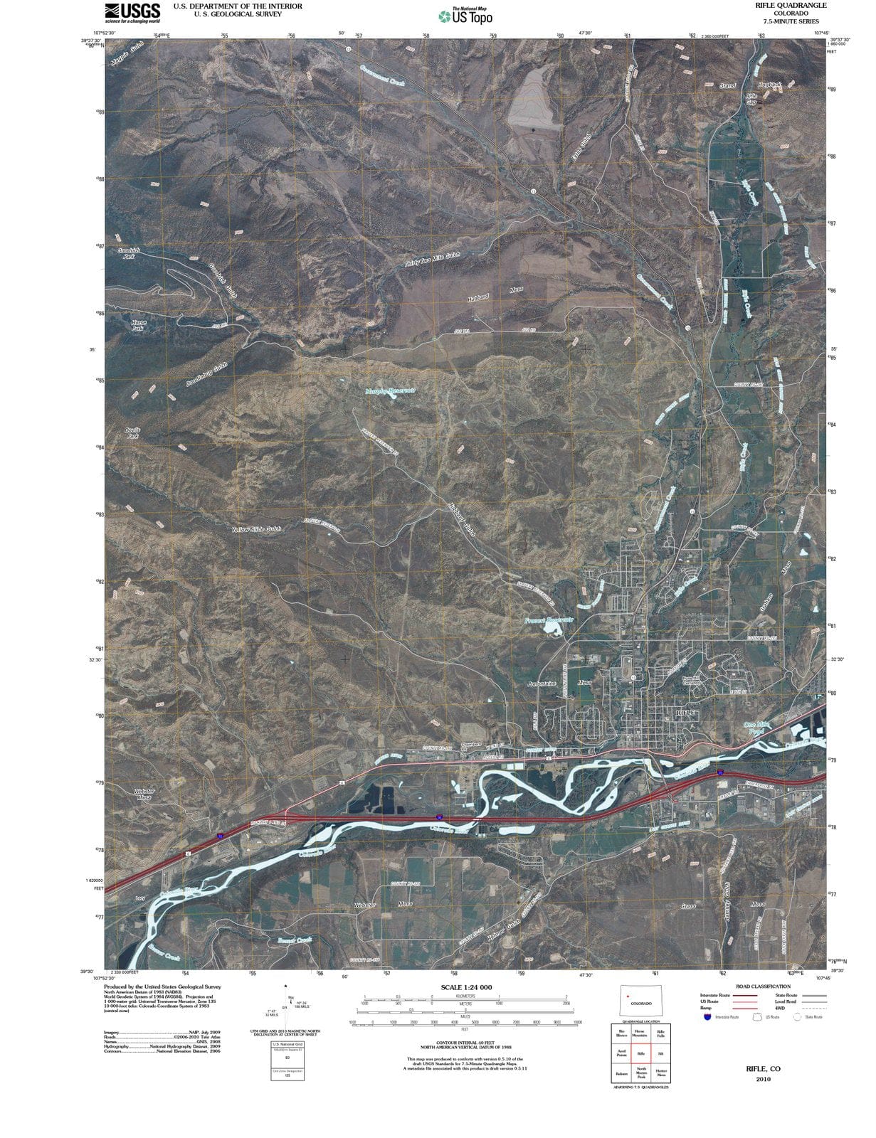 2010 Rifle, CO - Colorado - USGS Topographic Map