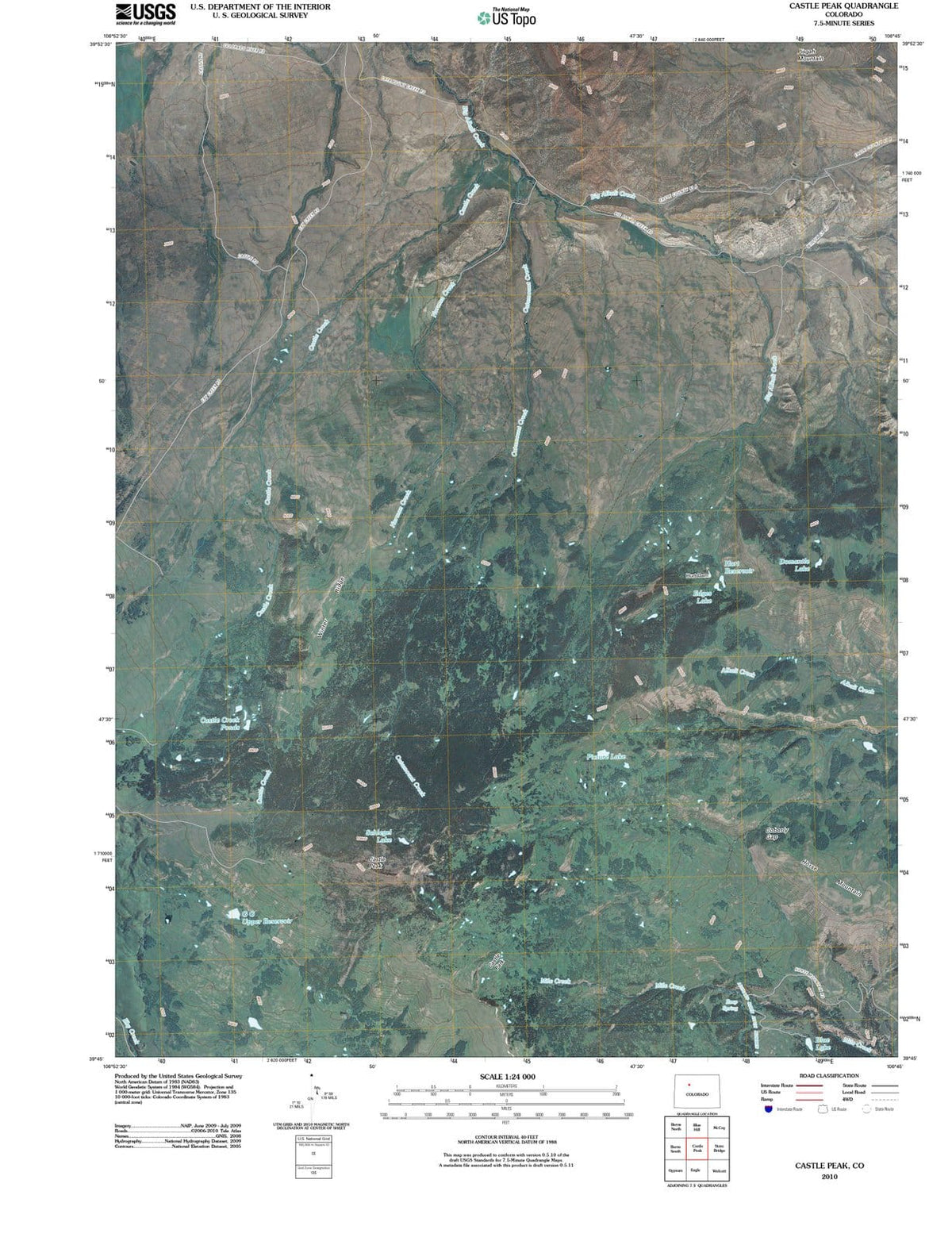 2010 Castle Peak, CO - Colorado - USGS Topographic Map