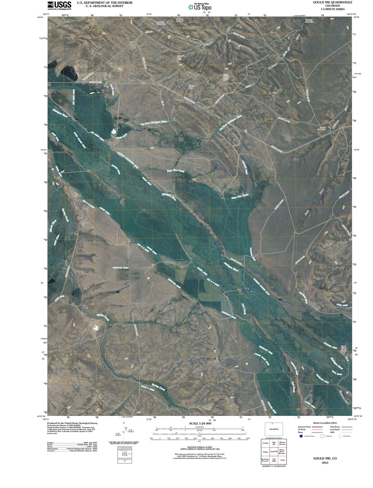 2010 Gould, CO - Colorado - USGS Topographic Map