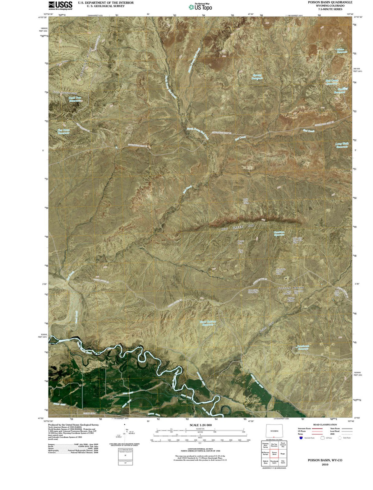 2010 Poison Basin, WY - Wyoming - USGS Topographic Map