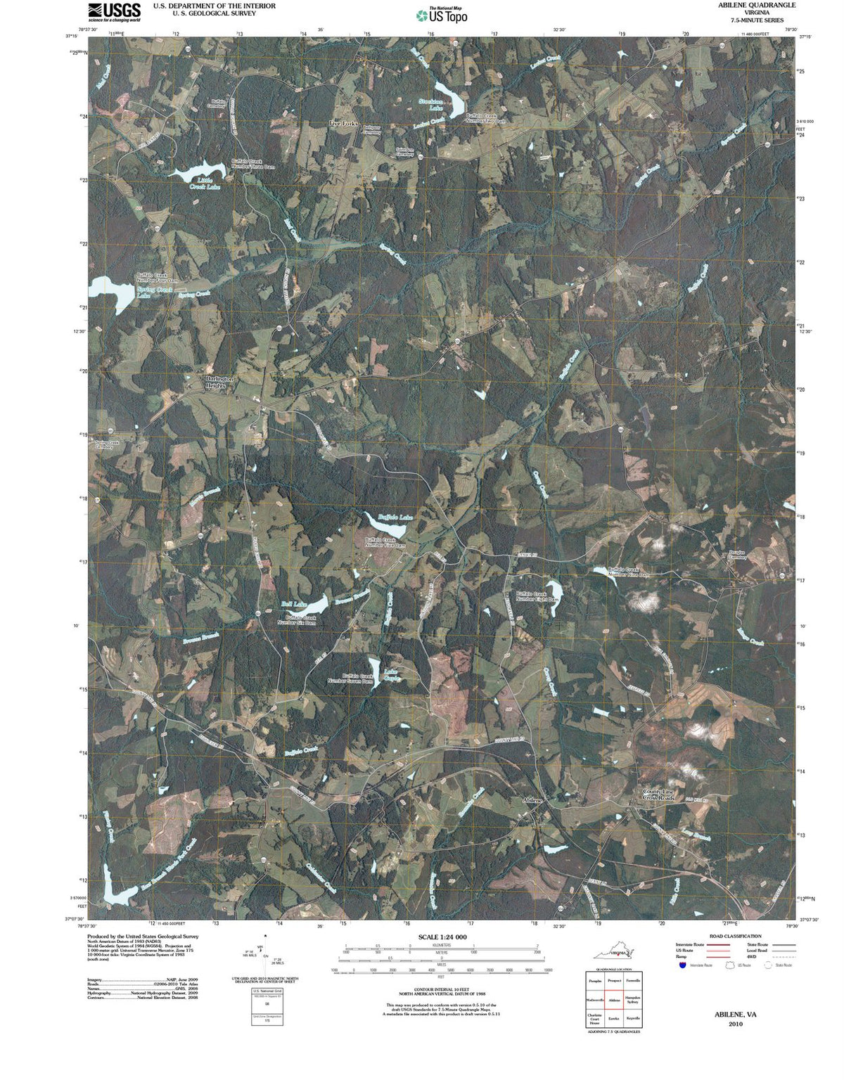 2010 Abilene, VA - Virginia - USGS Topographic Map