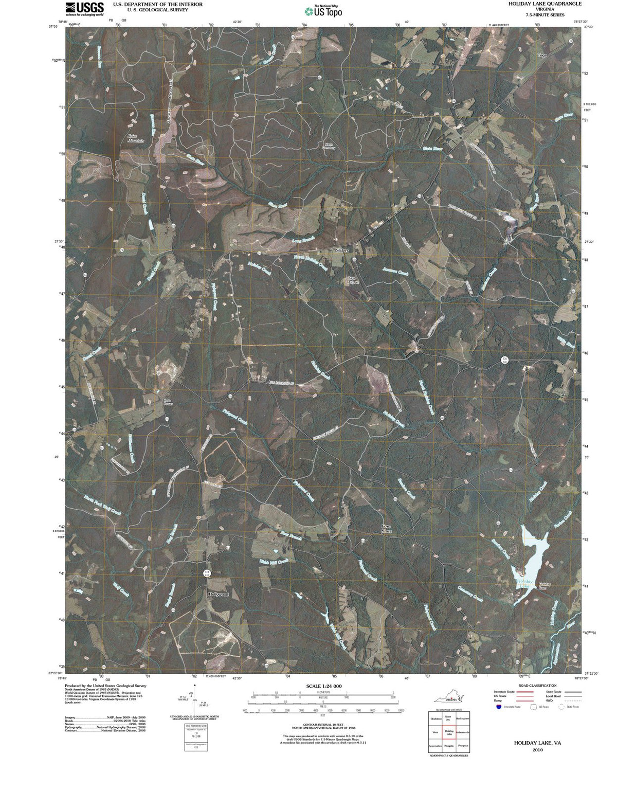 2010 Holiday Lake, VA - Virginia - USGS Topographic Map