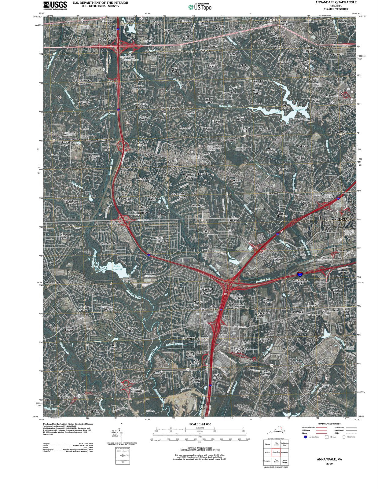 2010 Annandale, VA - Virginia - USGS Topographic Map