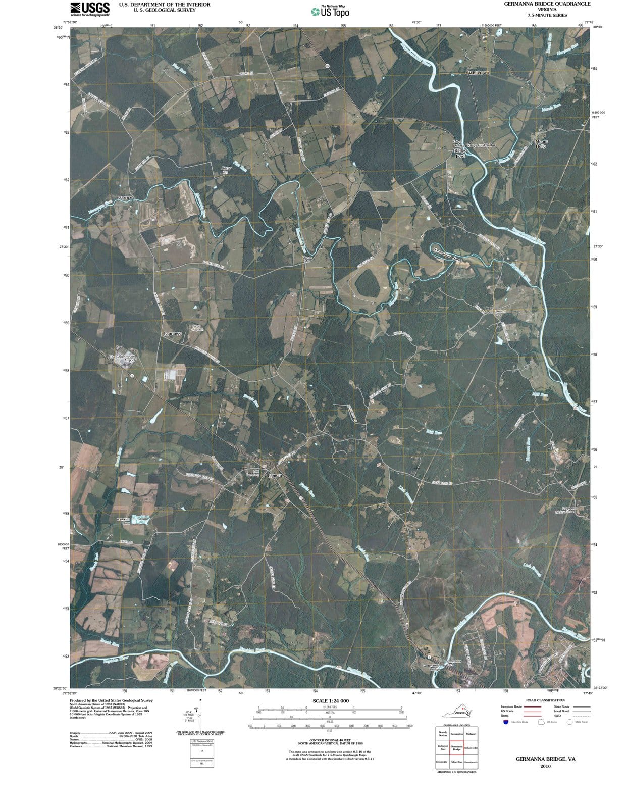 2010 Germanna Bridge, VA - Virginia - USGS Topographic Map