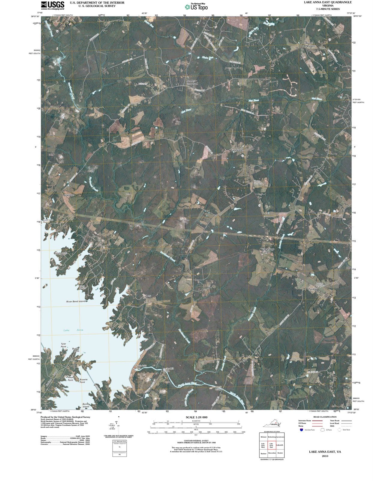 2010 Lake Anna East, VA - Virginia - USGS Topographic Map