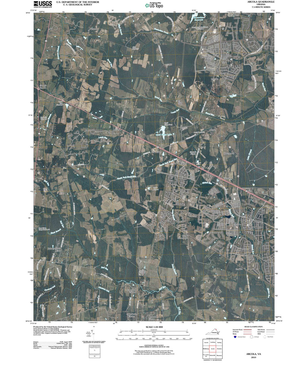 2010 Arcola, VA - Virginia - USGS Topographic Map