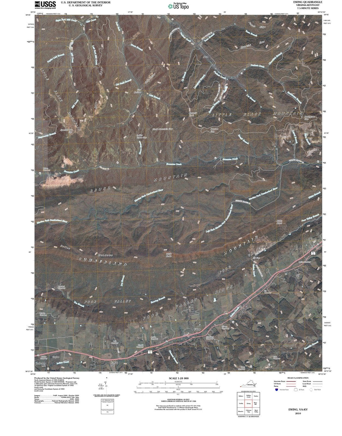 2010 Ewing, VA - Virginia - USGS Topographic Map