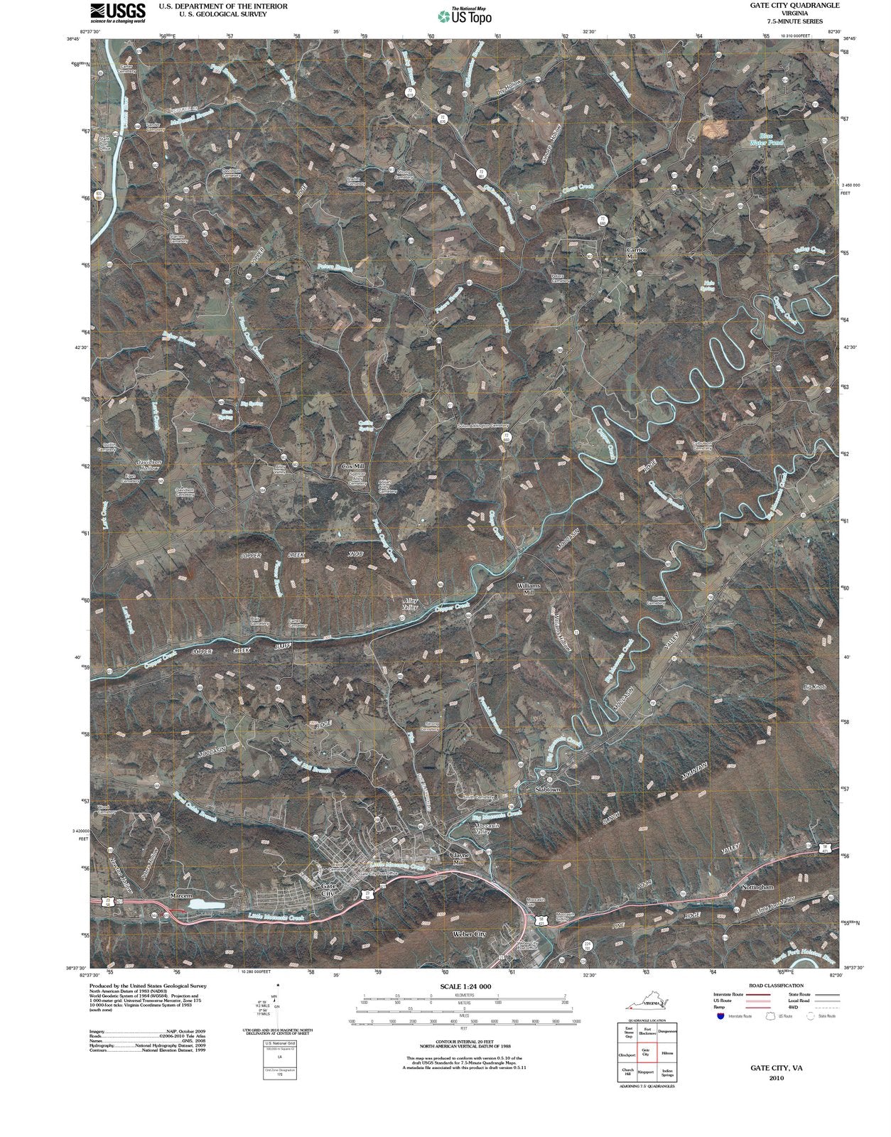 2010 Gate City, VA - Virginia - USGS Topographic Map