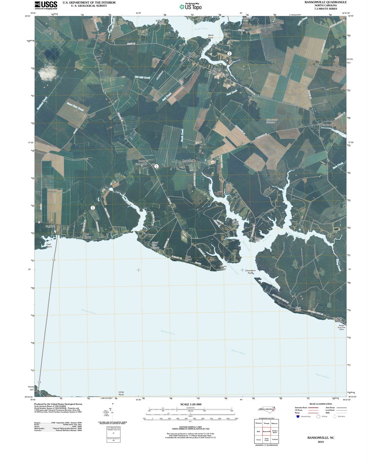 2010 Ransomville, NC - North Carolina - USGS Topographic Map