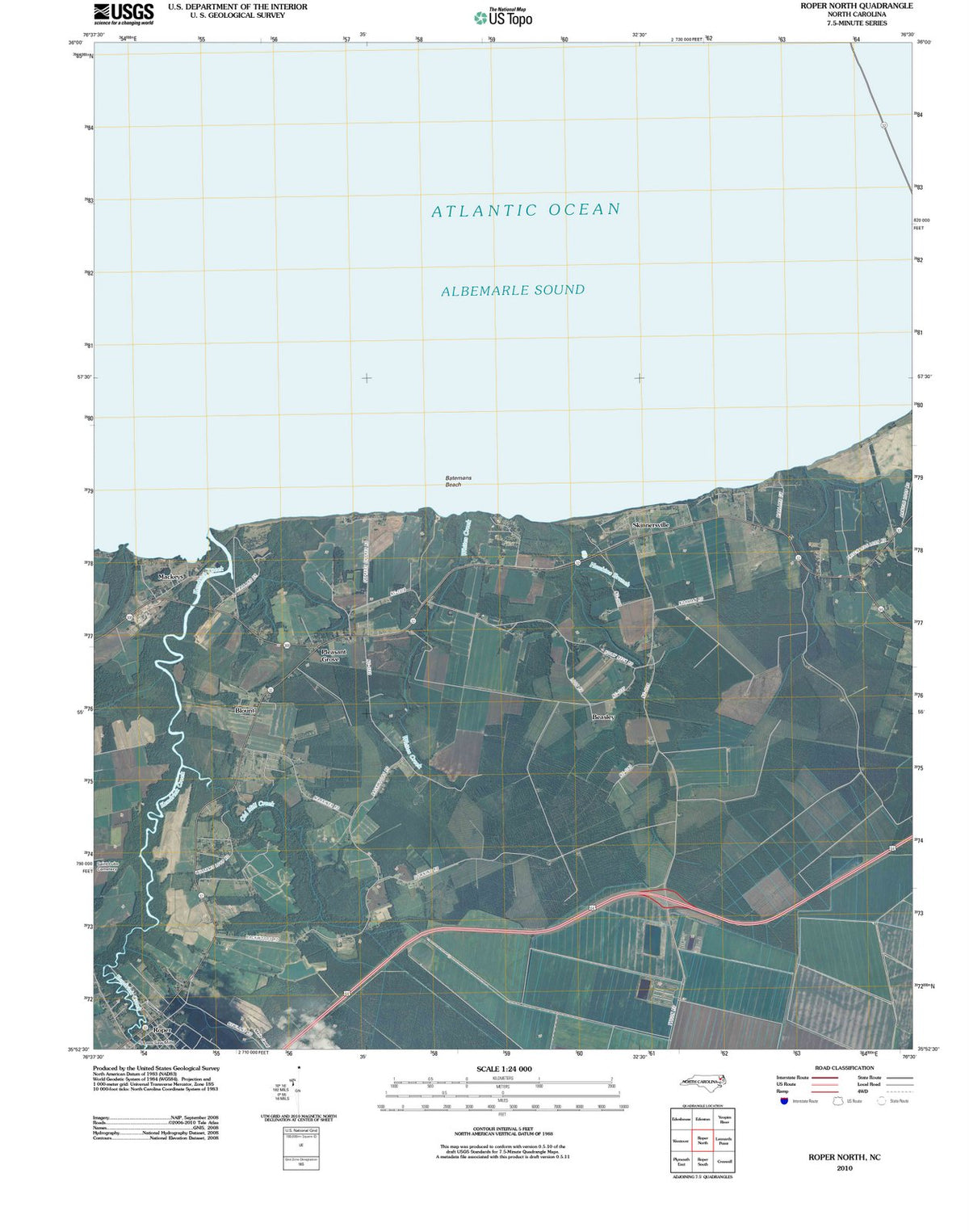 2010 Roper North, NC - North Carolina - USGS Topographic Map